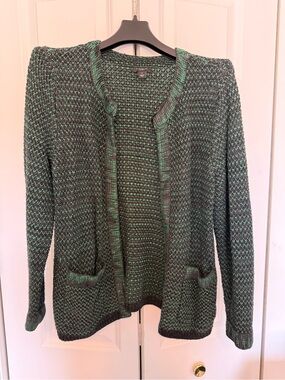 Ann Taylor Factory. Green/black sweater/jacket. Size medium